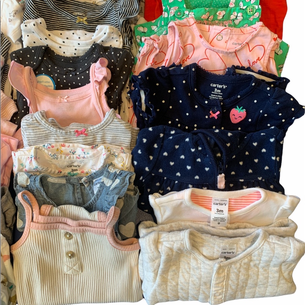 Carter’s Baby Girl 56 Piece Bundle Size 3 Months - Picture 5 of 12